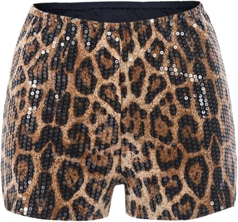 Women Shorts Summer Casual Booty Shorts Stretchy Waist Sequin Short Dance Pants Hot Bottoms in Saudi Arabia