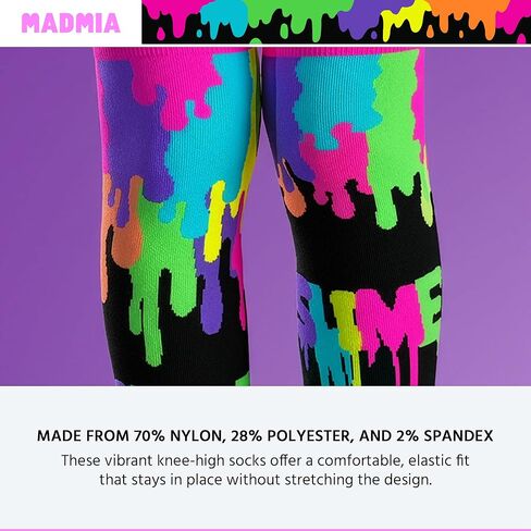 Slime Socks, Cool Knee-High Socks With Messy Colourful Goodness, Being Covered In Slime Has Never Felt Better! in Saudi Arabia