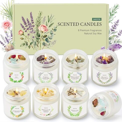 مجموعة 12 شموع معطرة للمنزل، مجموعة هدايا شموع معطرة للنساء والرجال، شموع الصويا الطبيعية (جرة العنبر)، مجموعة شموع للعلاج العطري لعيد الميلاد وعيد الحب وعيد الأم وعيد الميلاد in Kuwait