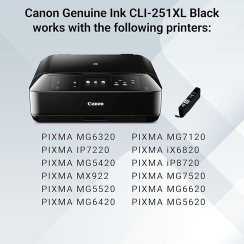 Canon CLI-251XL BK Compatible to iP7220,iX6820,MG5420,MG5520/MG6420,MG5620/MG6620,MX922/MX722,iP8720,MG6320,MG7120,MG7520 Printers & CLI-251XL Yellow Compatible to iP7220,iX6820,MG5420 in Saudi Arabia