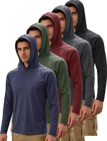 Sun Hoodie Mens Long Long Ev Protection SPF خفيفة الوزن سريعة الجافة الجافة الصيد في الهواء الطلق حارس جلدي in Saudi Arabia