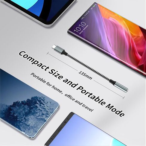 كابل صوت Aux إلى USB C 3.5 مم (4 أقدام)، سلك مقبس سماعة رأس من النوع C إلى 3.5 مم للسيارة، سلك ستيريو للسيارة متوافق مع Samsung Galaxy S22 S22+ S21 Dongle Google مكبر الصوت Ipad Pro in Kuwait