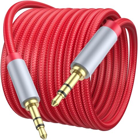 MORELECS Aux Cord 2Pack, 3.5mm Audio Cable Nylon Braided Aux Cable 4ft, 3.5mm Male to Male AUX Cord for Car, Headphones, Home Stereos, Speaker in Kuwait