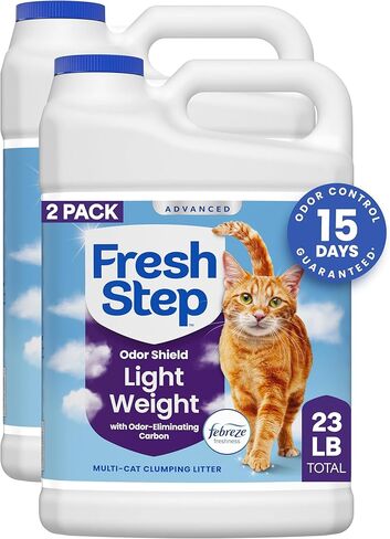Fresh Step Lightweight Clumping Cat Litter, Advanced, Extreme Odor, Extra Large, 25 Pounds total, (2 Pack of 12.5lb Boxes) in Kuwait