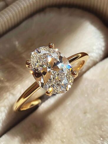 1PC 1CT-8CT Sparkle Oval Engagement Wedding Band For Women Ring Promise Eternity Fine Jewelry Gift in Saudi Arabia