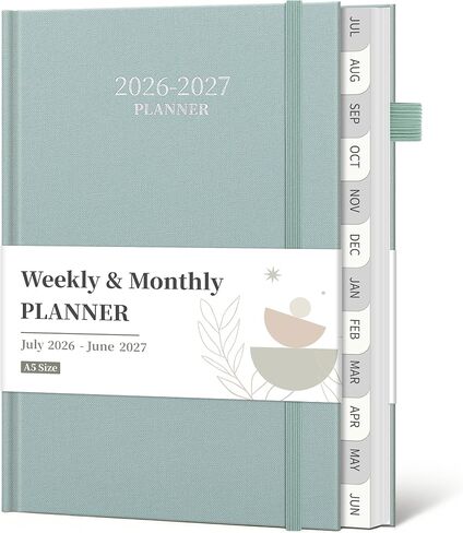 2026 Planner, Weekly and Monthly Calendar Planner from Jan. 2026 - Dec. 2026, 6" x 8.5" Linen Hardcover Agenda Book with Tabs, Pen Holder, Inner Pocket for Office School, Blue in Saudi Arabia