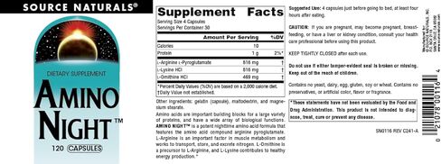 Source Naturals Amino Night - صيغة الأحماض الأمينية المتقدمة* - 120 كبسولة in Kuwait