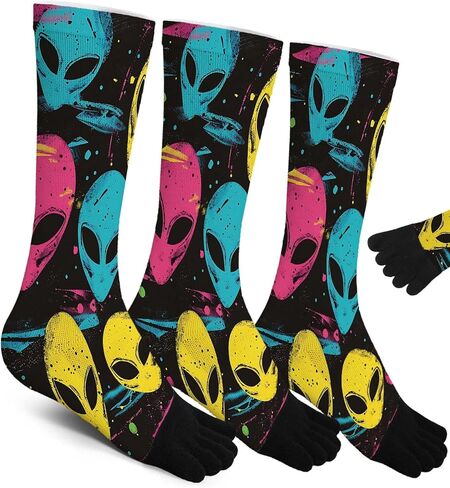 Funny Toe Socks for Men and Women | Novelty Five Finger Socks for Running | Fits Women Size 9-11 and Men Size 10-13 in Saudi Arabia