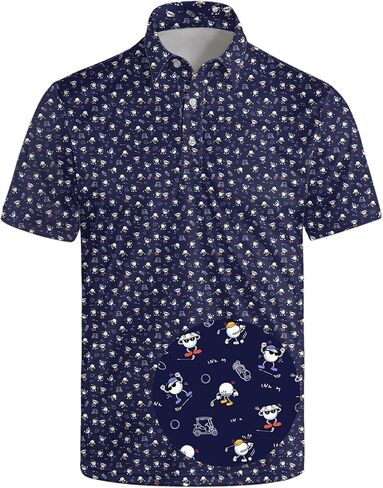 Funny Golf Polos for Men Print Short Sleeve Shirts Athletic Golf Polos Short Sleeve Golf Gifts in Saudi Arabia