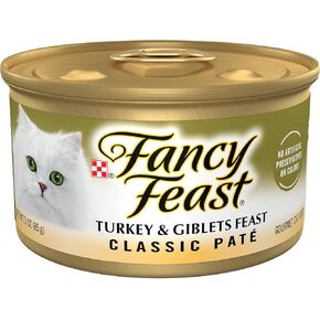 Purina Fancy Feast Pate Turkey and Giblets Feast Classic Grain Free Wet Cat Food Pate - (24) 3 oz. Cans in Kuwait