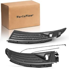 PartsFlow Left And Right Side Windshield Cowl Panel Wiper Cowl Grille Vents Set w/Seals Black Compatible With 2009 2010 2011 2012 2013 2014 Ford F-150 BL3Z15022A69A BL3Z15022A68A in Kuwait