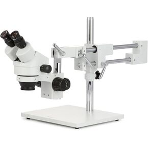 AmScope SM-4B المجهر الاحترافي ستيريو التكبير المجهر ، رؤية WH10x ، تكبير 7X-45X، 0.7X-4.5X ، حامل ثنائي الذراع in Kuwait