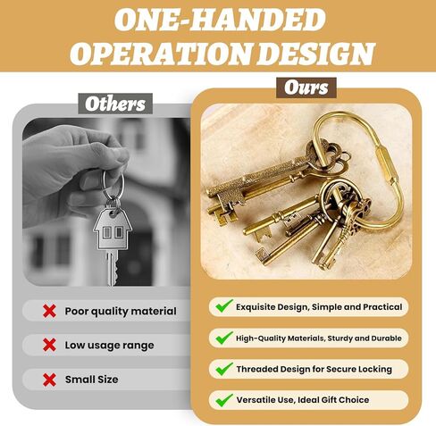 Gold Brass Key Rings, Purse Bag Charms for Handbags, Screw Lock Key Organizer, Carabiner Keychain Clip for Keys, Luggage Tags, Pet Collar Clips and Outdoor Accessories, （5Pack ） in Saudi Arabia