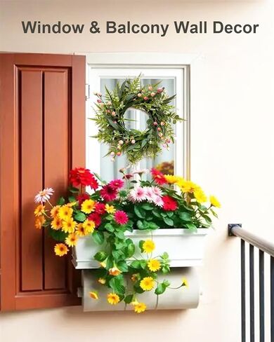 24 Inch Spring Wreath for Front Door, Grapevine Half Greenery Wreaths with Pink Peony Lavender Flowers & Eucalyptus Olive Leaves for Farmhouse Decor Porch Wall Indoor Outdoor Decoration in Saudi Arabia