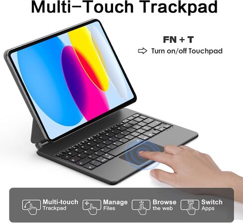 حافظة لوحة المفاتيح لجهاز iPad 8th Generation (2020)/الجيل السابع (2019) 10.2 بوصة، مع حامل قلم رصاص VOWUBO 7 لوحة مفاتيح بإضاءة خلفية RGB غطاء واقي نحيف لجهاز iPad 7/8 من الجيل (وردي ذهبي) in Kuwait