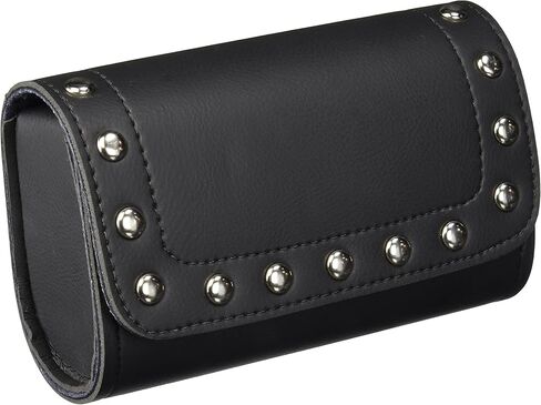 Shaf International Milwaukee Leather SH63202 Black Motorcycle PVC Small Studded Windshield Bag with Self FastenerClosure - One Size in Saudi Arabia