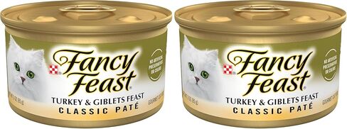Purina Fancy Feast Pate Turkey and Giblets Feast Classic Grain Free Wet Cat Food Pate - (24) 3 oz. Cans in Kuwait