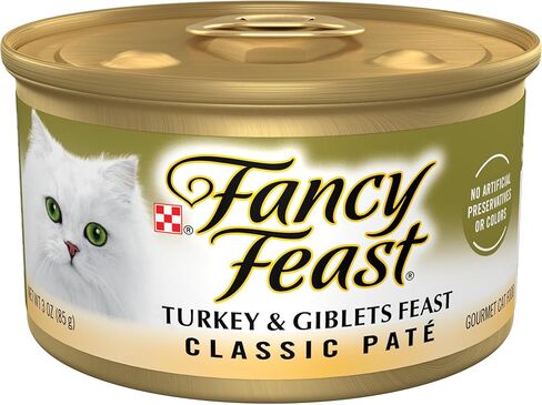 Purina Fancy Feast Pate Turkey and Giblets Feast Classic Grain Free Wet Cat Food Pate - (24) 3 oz. Cans in Saudi Arabia