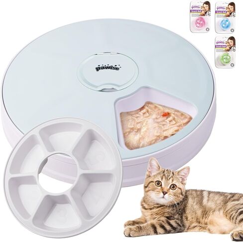 PAWISE Automatic Pet Feeder, Timed Dog Feeder,Self-Feeding Cat Food Dispenser, Auto Feeder for Wet & Dry Food with Ice Pack, 1.5 Cup,Treat Dispenser (1 Meal) in Kuwait
