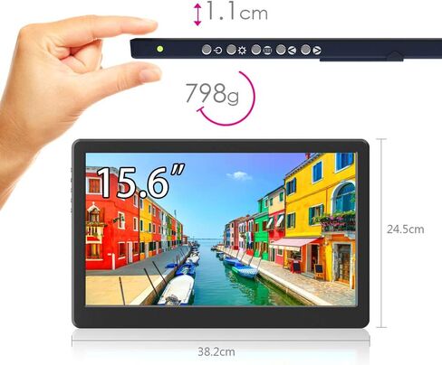 شاشة Gechic مقاس 15.6 بوصة T151A تعمل باللمس الصناعية، HDMI، ناقل حركة IC طويل مدمج USB-C، حامل VESA، لمسة مناعة عالية 10 أصابع، شاشة لمس مسطحة حقيقية للأجهزة المدمجة POS/Kiosk/Automation in Saudi Arabia