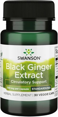 قد يساعد مستخلص Swanson Black Ginger - يعزز الدورة الدموية الصحية والحيوية البدنية - صحة القلب ، والأنسجة العضلية ، والرفاه العقلي - (30 كبسولات خضار ، 100 ملغ لكل) (3 عبوات) in Saudi Arabia