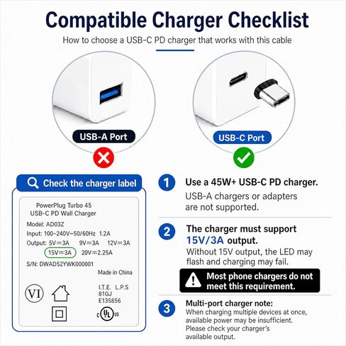 كيبل شحن USB نوع سي بسطح مضفر من النايلون متوافق مع مايكروسوفت سيرفس برو 7/6/5/4/3 سيرفيس لابتوب 1/2 45 واط 15 فولت شحن بي دي يعمل مع مزود طاقة بي دي - 1.5 متر in Saudi Arabia