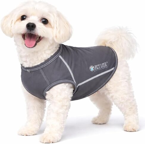 تي شيرت بدون أكمام للياقة البدنية واليوجا للكلاب من Pet Life ® Active 'Racerbark' - تي شيرت عالي الأداء للحيوانات الأليفة مع تقنية التمدد في 4 اتجاهات وتقنية الجفاف السريع - ملابس صيفية للكلاب مع أمان عاكس إضافي in Kuwait