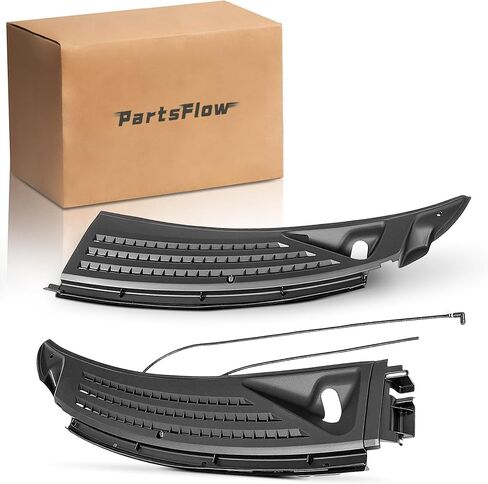 Partsflow اليسار واليمين الزجاج الأمامي Cowl Panel Wiper Cowl Grille Vents مجموعة W/Seals أسود متوافق مع 2009 2010 2011 2012 2013 2014 Ford F-150 BL3Z15022A69A BL3Z1502A68A in Kuwait