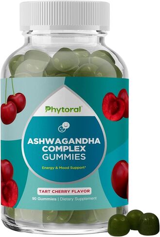 تهدئة Ashwagandha Gummies للرجال والنساء - 750 ملجم مكافئ من 30: 1 مستخلص الجذر مع الزنك وفيتامين D - لذيذ الإجهاد التكيف للبالغين من أجل دعم الطاقة والمزاج (90 حصص) in Kuwait