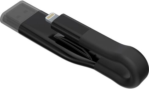 ايمتيك ذاكرة فلاش ECMMD32GT503V2B اي كوبرا للايفون 32 جيجا 3 في 1، اسود، موصل مزدوج USB 3.0 ولايتنينج مع شحن، توسيع الذاكرة الخارجية، لايفون وايباد وايبود in Kuwait