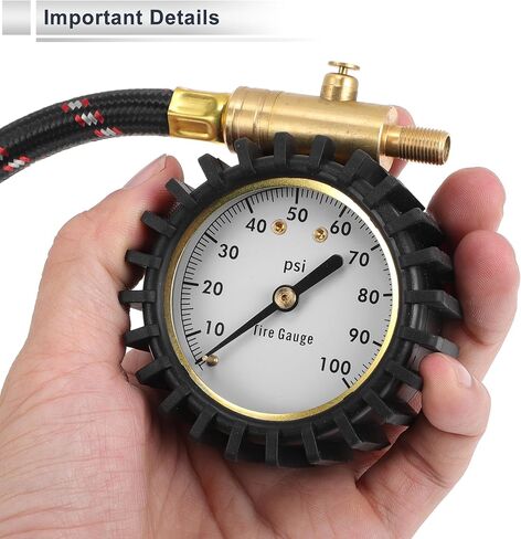 1 PC مقياس ضغط الإطارات العالمي 0-100 PSI 2.56inch مقياس الضغط الرقمي مع الأكمام التروس إطار هواء PSI Meter لشاحنة سيارات الدفع الرباعي للدراجات النارية in Kuwait