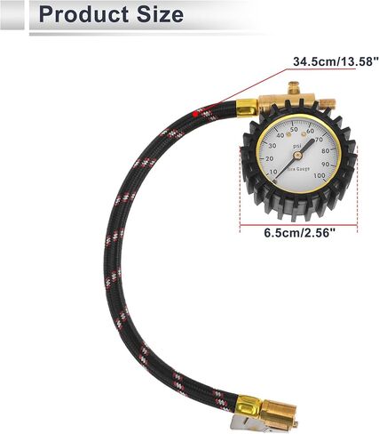 1 PC مقياس ضغط الإطارات العالمي 0-100 PSI 2.56inch مقياس الضغط الرقمي مع الأكمام التروس إطار هواء PSI Meter لشاحنة سيارات الدفع الرباعي للدراجات النارية in Kuwait