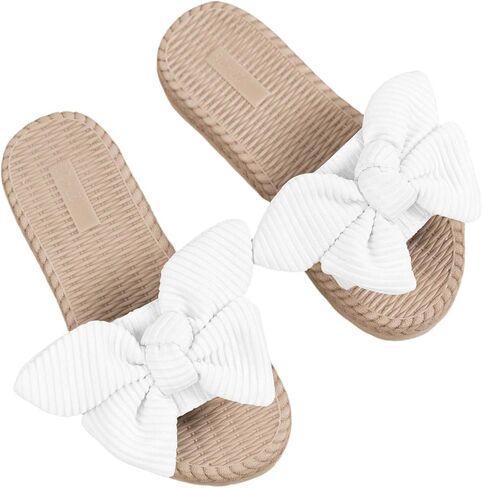 GORGLITTER Girl's Bow Sandals Open Toe Summer Cute Single Band Slip on Flat Sandals in Saudi Arabia
