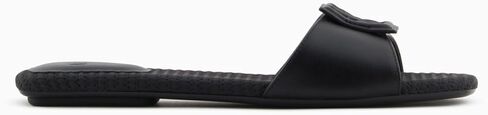 Armani Exchange Slide Women's Pluded on Sandal مع شعار في الأعلى in Saudi Arabia