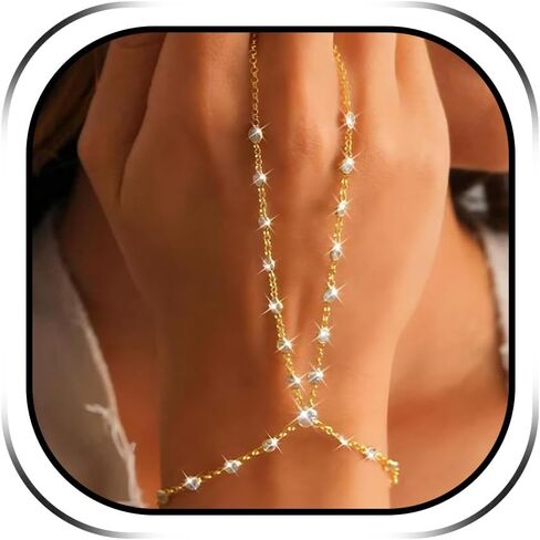سلسلة اليد الطويلة للنساء للنساء حلقة اليد سلسلة اليد اللامع حلقة الذهب حلقة العبد سوار الزركون يدي المجوهرات المجوهرات الاشياء العصرية 2025 in Saudi Arabia