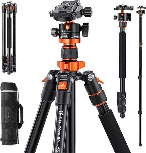 K&F Concept Camera Tripod, 70" for Camera Cellphone Photograghy Video Recording, with Outdoor Travel Bag, Cellphone Holder and Quick Release Plate, Holds up to 3kg/6.6lb Load in Saudi Arabia