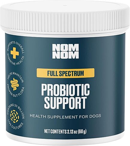 Nom Nom Dog Full Spectrum Probiotic Support Prebiotic Fiber and Inulin Powder Blend - Dog Probiotic for Digestive, Immune, and Dog Allergy Health Preferences in Saudi Arabia