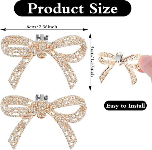 Butterfly Bow Shoe Clips, Crystal Rhinestone Shoe Charms, Detachable Shoe Accessories, Women Heel Decorations, Party Shoe Embellishments in Saudi Arabia