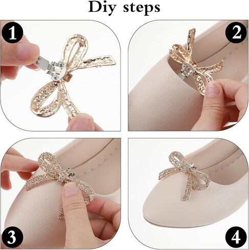 Butterfly Bow Shoe Clips, Crystal Rhinestone Shoe Charms, Detachable Shoe Accessories, Women Heel Decorations, Party Shoe Embellishments in Saudi Arabia