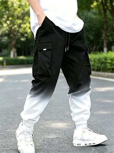 Men's Cargo Joggers with Drawstring & Pockets, Casual Streetwear Sweatpants for Everyday Comfort in Saudi Arabia