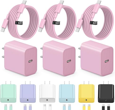 شاحن USB C شاحن iPhone 15 سريع [معتمد من MFi] شاحن iPad Pro 3 عبوات 6FT متوافق مع iPhone 15/iPhone 15 iPro/iPhone 15 Pro Max، iPad Pro، iPad Mini، هواتف Samsung/Android in Kuwait