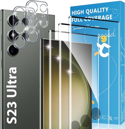 [3+3 Pack] Tempered Glass Screen Protectors and Camera Lens Protector for iPhone 12 Pro Max 6.7 inch, [Anti-Scratch], [9H Hardness], [Anti-Fingerprint], [Easy Install], [Bubble Free], [Ultra-Thin] in Saudi Arabia