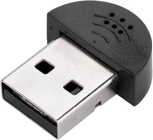 ميكروفون USB صغير للغاية من Hakeeta لأجهزة الكمبيوتر المحمول وأجهزة الكمبيوتر المكتبية، محول ميكروفون صوتي محمول لتسجيل الكلام في الاستوديو (أسود) in Kuwait