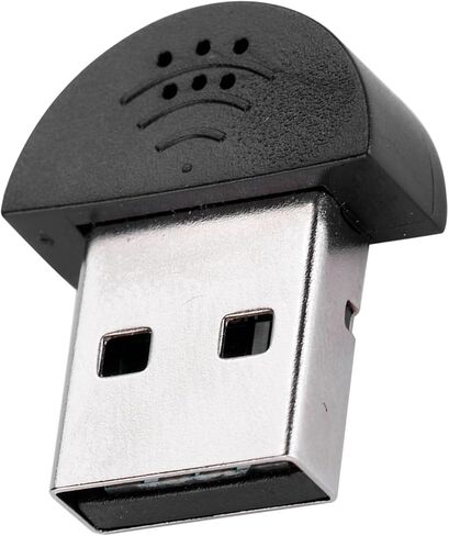 ميكروفون USB صغير للغاية من Hakeeta لأجهزة الكمبيوتر المحمول وأجهزة الكمبيوتر المكتبية، محول ميكروفون صوتي محمول لتسجيل الكلام في الاستوديو (أسود) in Kuwait