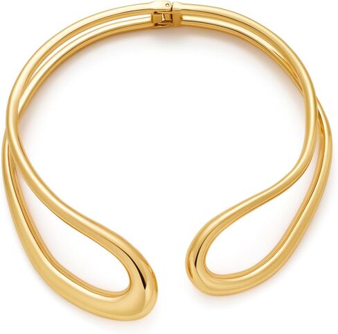 Gold Silver Chunky Choker Necklace For Women Waterdrop Choker Collar Necklace Bold Statement Necklaces Spring Hinged Open Necklaces Trendy Jewelry in Saudi Arabia