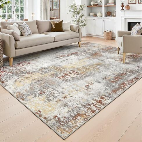 Toneed Abstract Area Rug Modern Washable Rug Soft Non Slip Rug Low Pile for Bedroom Living Room Dining Room Grey 4x6 Feet in Saudi Arabia