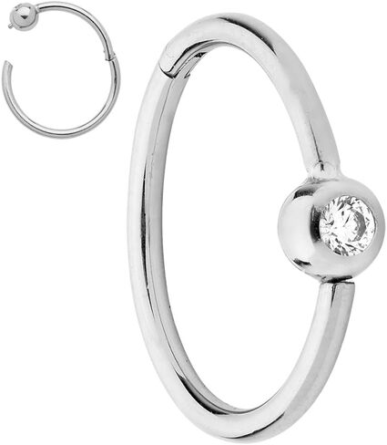365 Sleepers Titanium Grade 18G GEM BCR Ball Closure Septum المجوهرات المفصلية حلقة خاتم جسم ثقب حلقات الشفاه الطوق in Saudi Arabia