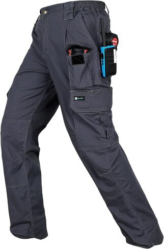 BOCOMAL Men's Work Ripstop Cargo Pants 10-Pocket Relaxed Fit Stretch Waist Durable Water Stain Resistant Outdoor Hiking in Saudi Arabia