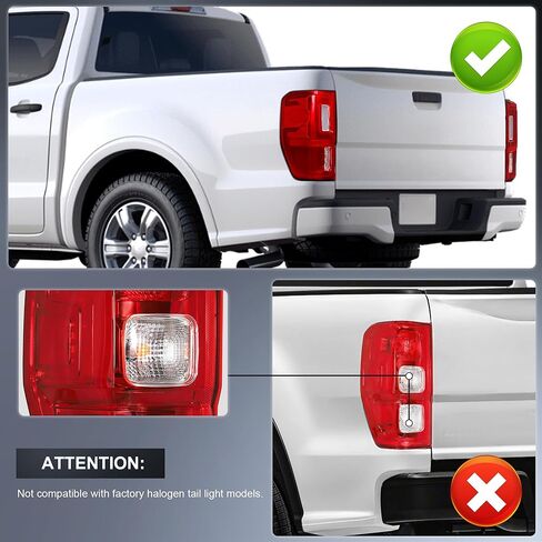 ضوء خلفي مع نقاط عمياء (الوحدة غير متضمنة) مناسب لـ 2019-2022 Ford Ranger 2019 2020 2021 2022 Ford Ranger Tail Light Assembly مصباح فرامل خلفي (زخرفة الكروم - R) in Kuwait