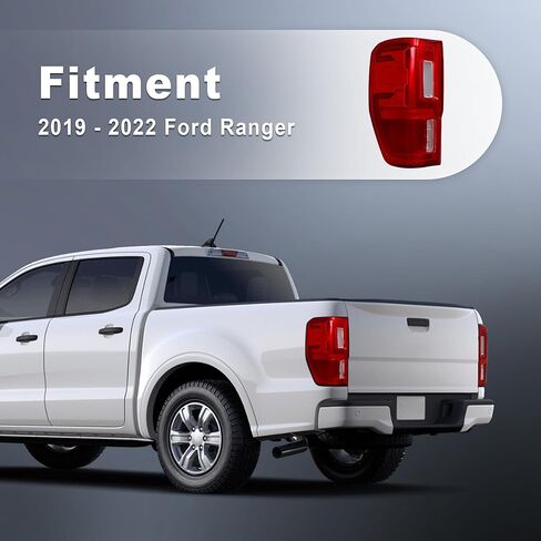 ضوء خلفي مع نقاط عمياء (الوحدة غير متضمنة) مناسب لـ 2019-2022 Ford Ranger 2019 2020 2021 2022 Ford Ranger Tail Light Assembly مصباح فرامل خلفي (زخرفة الكروم - R) in Kuwait